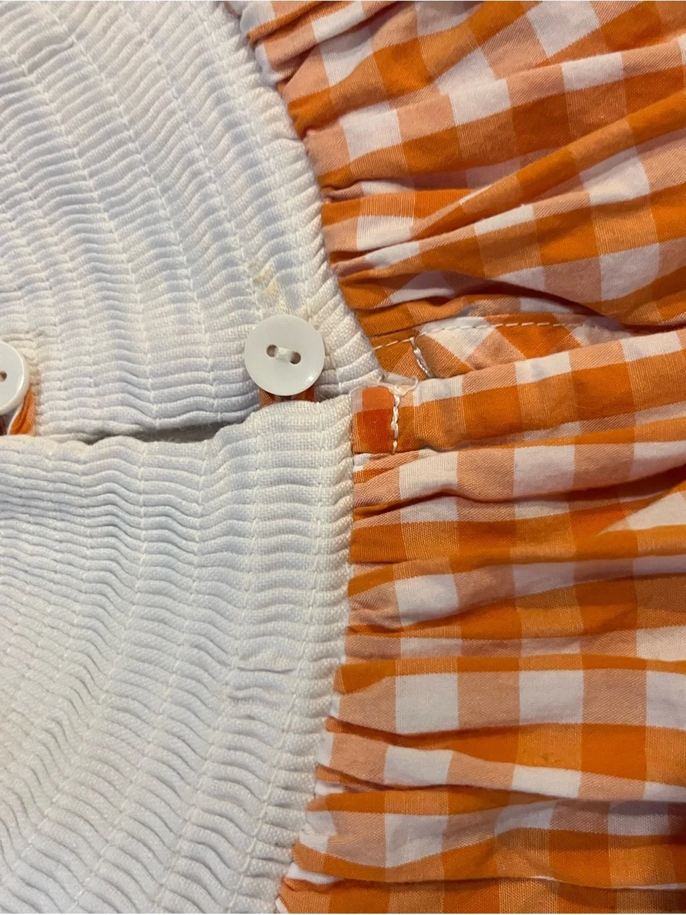 Lil Cactus Smocked Pumpkin Scarecrow Gingham Dress 6-12 Months